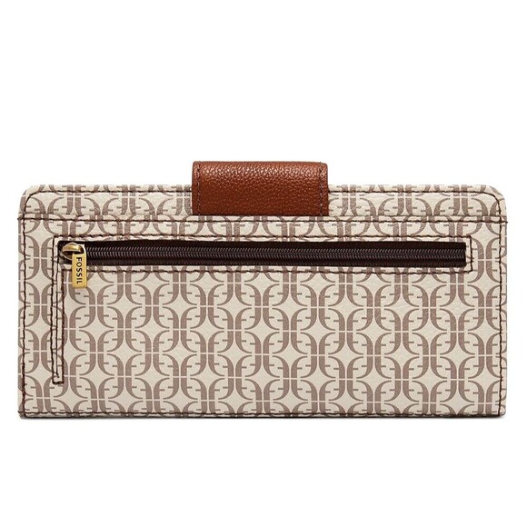 New Fossil Madison Tab Clutch Wallet Khaki Multi - Picture 4 of 4